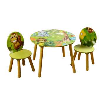 Dschungel Holz Rundtisch und Stühle