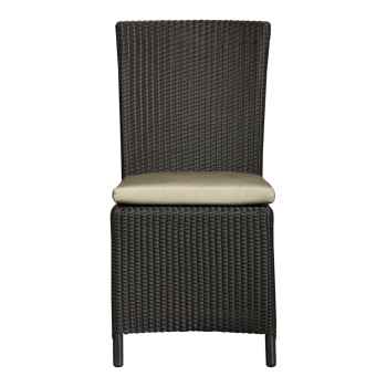 Stuhl aus Flechtweide auf Alurahmen