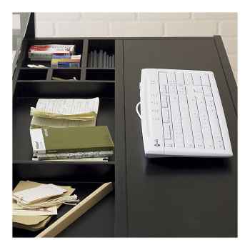 Echtholz Schreibtisch mit Glaseinsatz