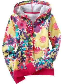 Farbenfroher Fleece Hoodie mit Reißverschluss