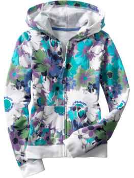 Farbenfroher Fleece Hoodie mit Reißverschluss