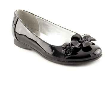 Lack-Ballerinas mit Blumenbesatz