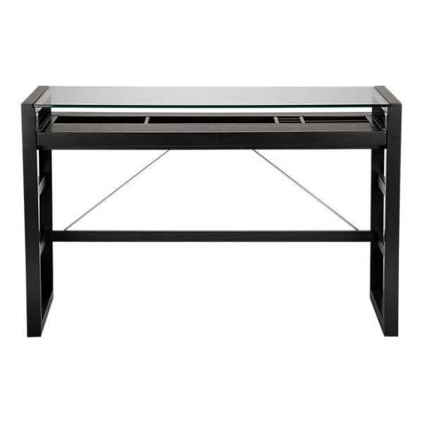 Echtholz Schreibtisch mit Glaseinsatz