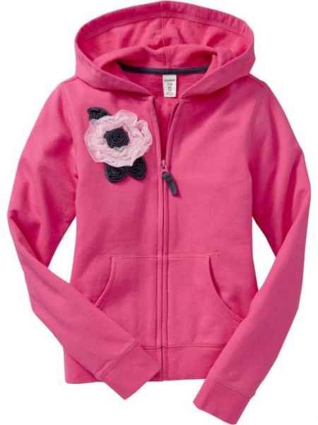 Farbenfroher Fleece Hoodie mit Reißverschluss