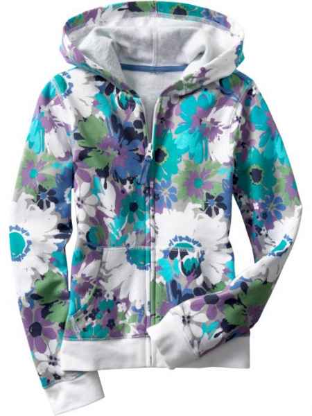 Farbenfroher Fleece Hoodie mit Reißverschluss