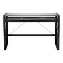 Preview: Echtholz Schreibtisch mit Glaseinsatz