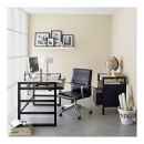 Preview: Echtholz Schreibtisch mit Glaseinsatz